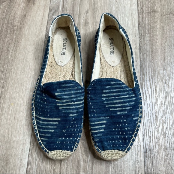 Soludos Blue Canvas Slip On Espadrilles Size 7 - Picture 7 of 13